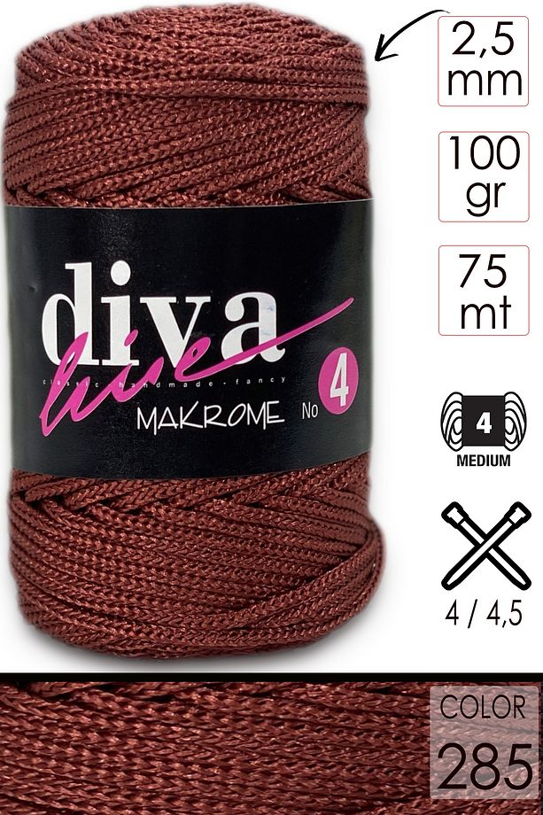 Diva Makrome Ipi Kalın (NO:4) 285 Tarçın. - 1
