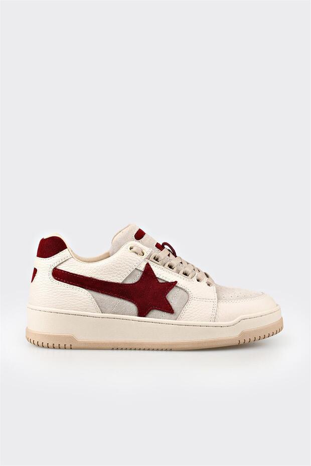 Ecru Leather Women's Sports Shoes