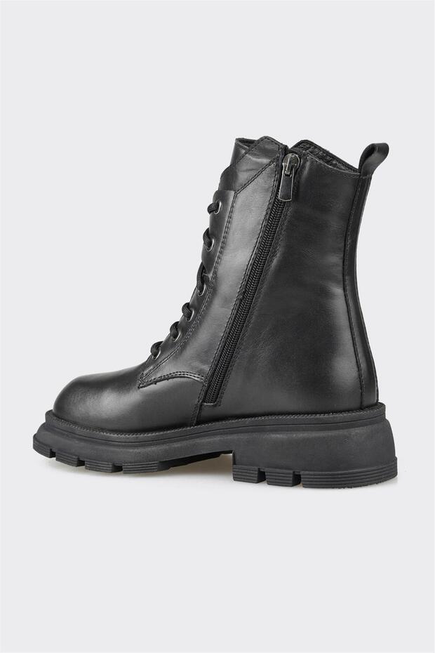 Siyah Deri Kadın Günlük Bot - 3