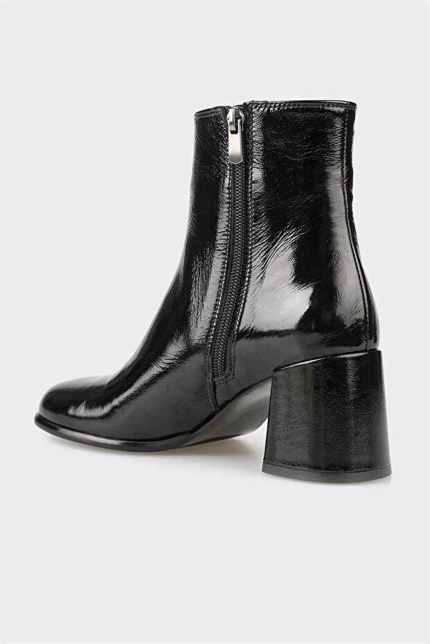 Siyah Deri Kadın Klasik Bot - 3