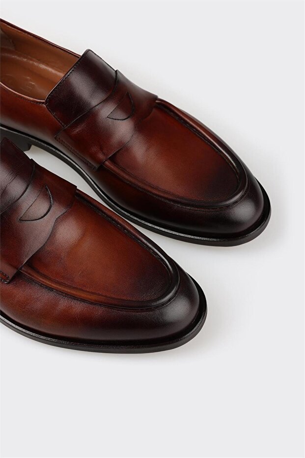 Taba Deri Erkek Loafer - 5