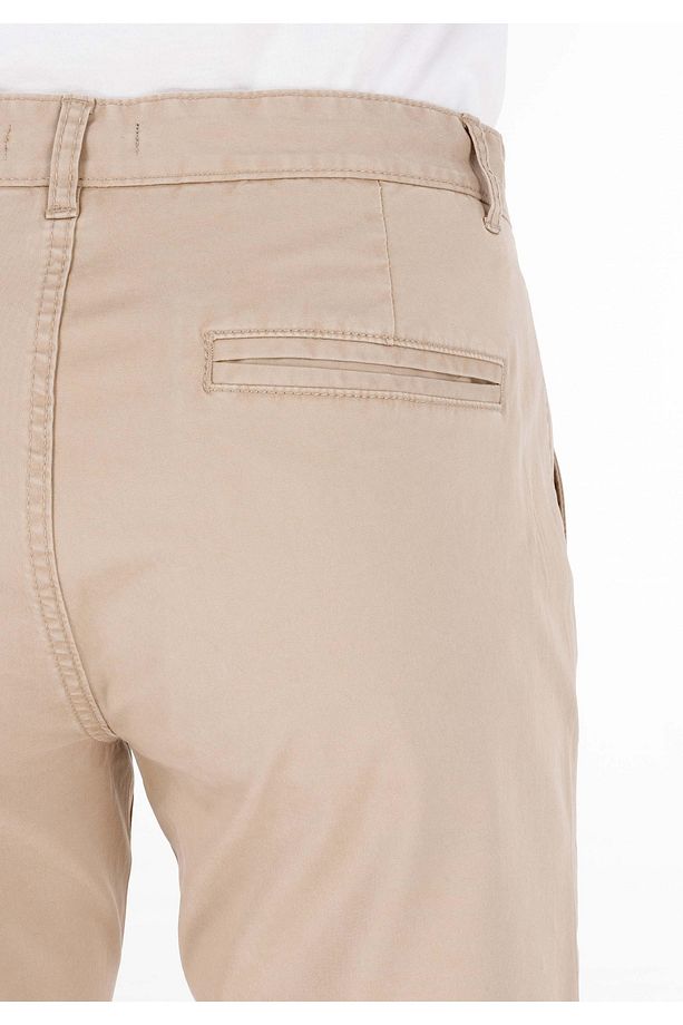 Regular Fit Orta Bel Düz Erkek Kahverengi Şort - 6