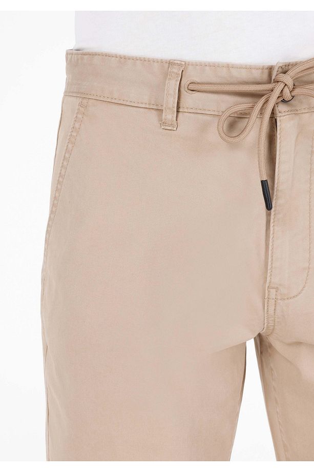 Regular Fit Orta Bel Düz Erkek Kahverengi Şort - 5
