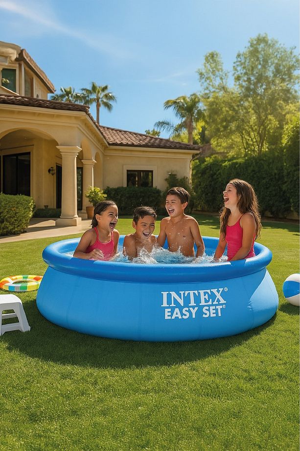 Easy mavi renk kolay kurulum şişme havuz 244*61 cm pool - 2