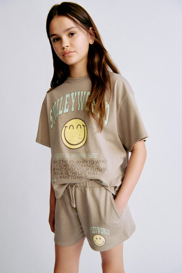 Baskı Motifli Sweatshirt Şort - 1