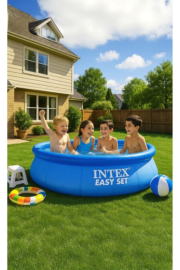 Easy havuz kolay kurulum mavi renkli şişme havuz pool - 2