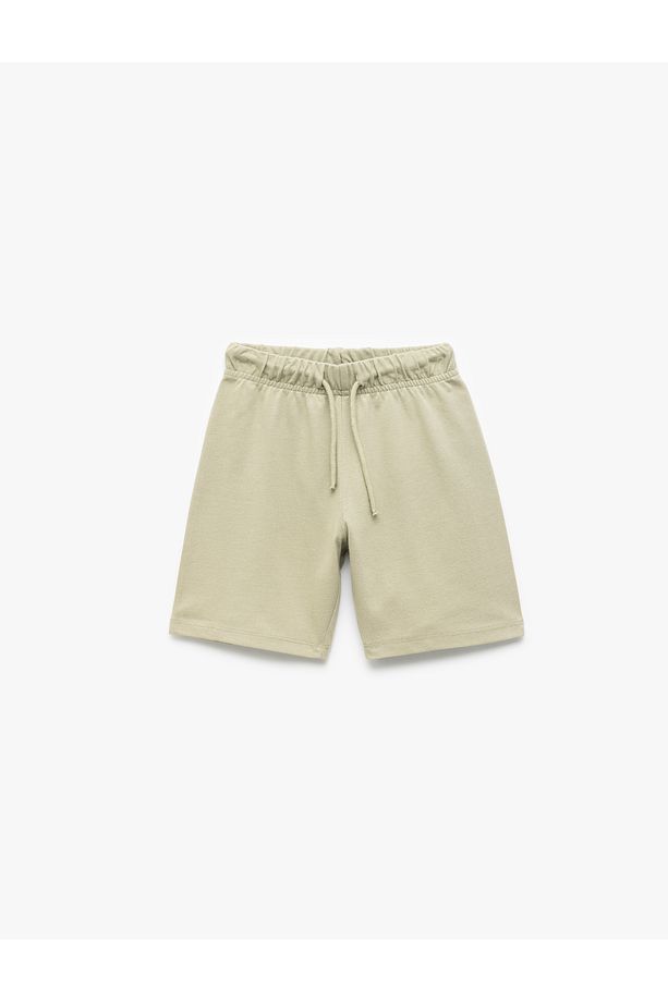 Pamuklu Beli Bağcıklı Basic Şort - 1