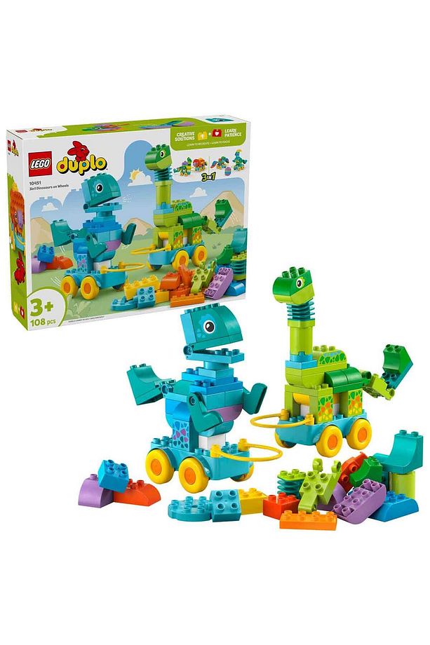 DUPLO Kasabası 3’ü 1 Arada Tekerlekli Dinozorlar 10451 - 3 Yaş ve Üzeri Çocuklar için E - 1