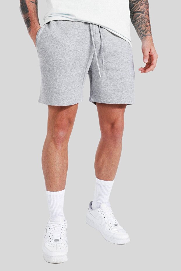 2'li Düz Erkek Likralı Basic Şort - 3