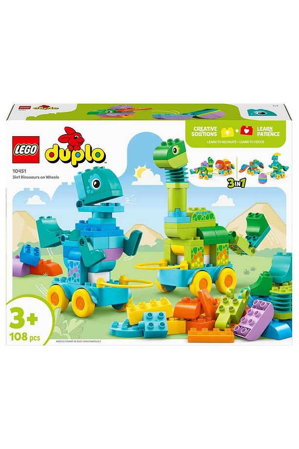 DUPLO Kasabası 3’ü 1 Arada Tekerlekli Dinozorlar 10451 - 3 Yaş ve Üzeri Çocuklar için E - 3