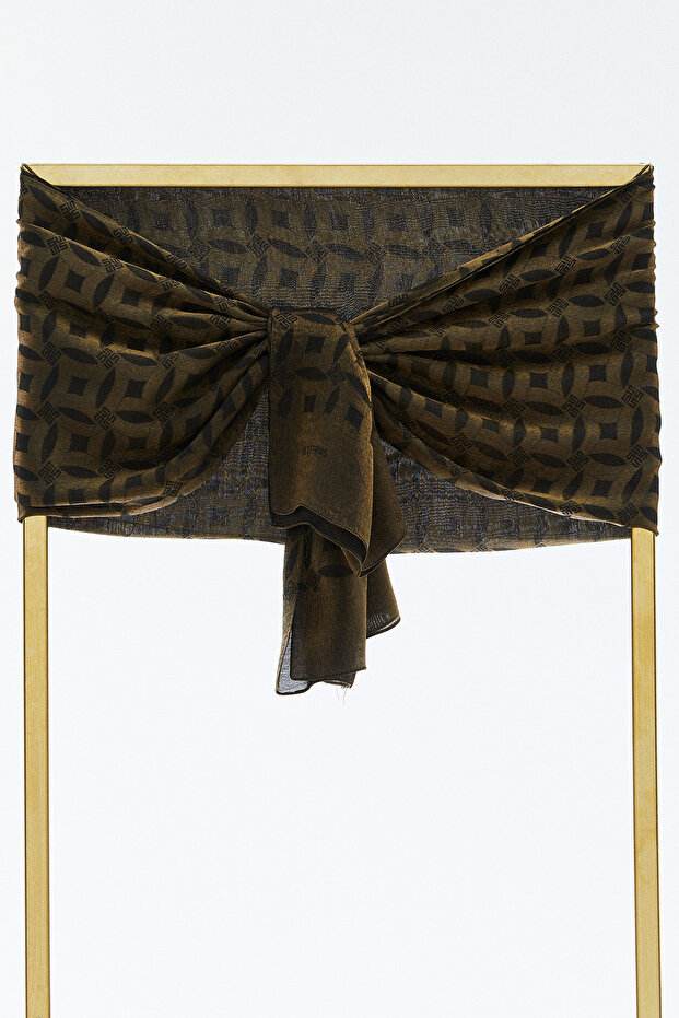 Amblem Detaylı Şal - 1