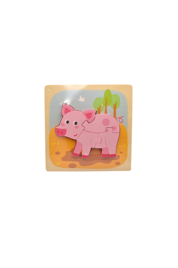 Puzzle 3D din lemn, model porcușor