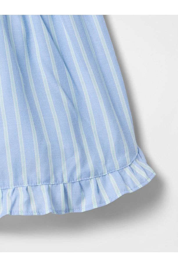 Kız Çocuk Mavi Fırfırlı Pijama Şort - 2