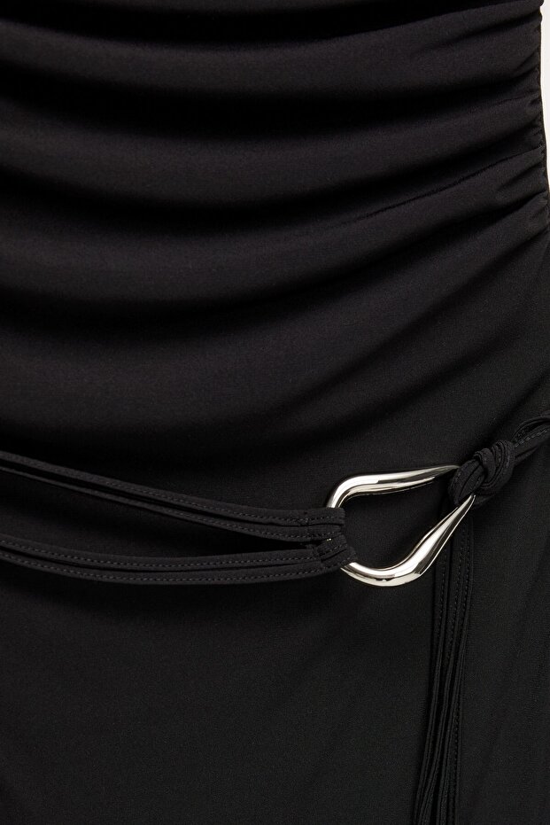 Tokalı halter kısa elbise - 7