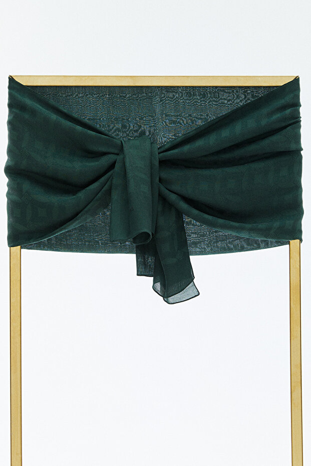 Amblem Detaylı Şal - 1