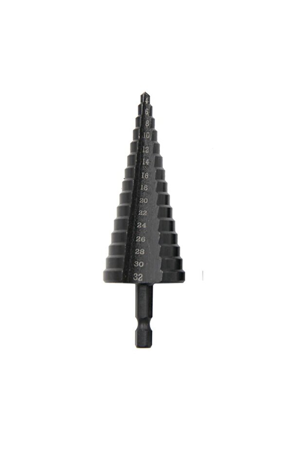 Hexagonal handle 1PC black 4-32mm Hexagonal Shank Straight Groove Black Step Drill Bit 4-32mm Enlarg