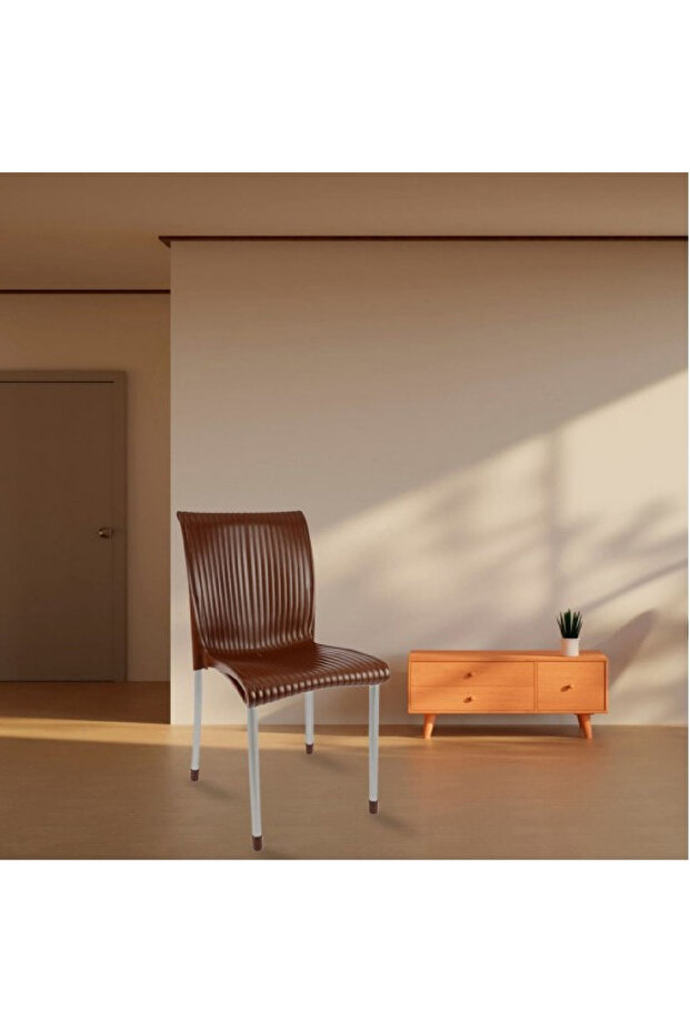 كرسي بلاستيكي - كرسي بذراعين من الراتنج متين وقابل للتكديس ومقاوم للعوامل الجوية - 1