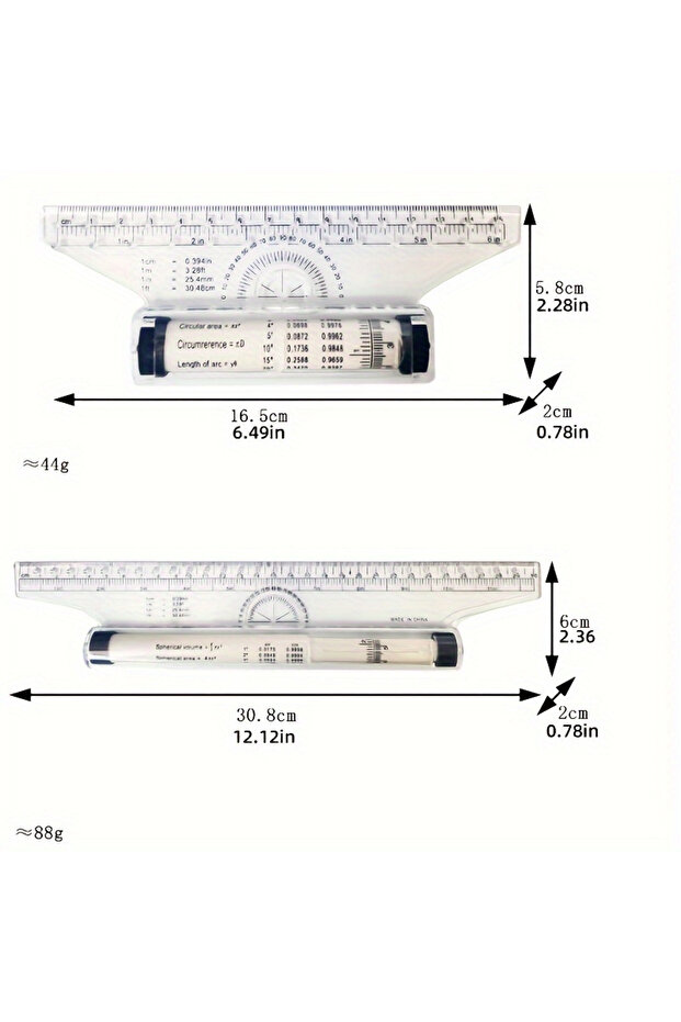 2Pcs 15 and 30 2Pcs Plastic Ruler Drawing Roller Ruler Parallel Multi-functional Drawing Design Used - 1