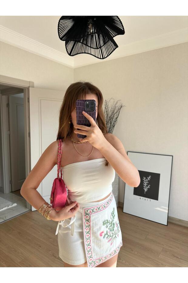 Basic Büstiyer Bluz Ekru - 3