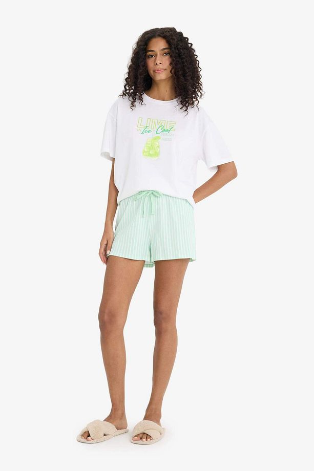 Regular Fit Şort Pijama Alt-Fall in Love- F3141AX25SM - 3