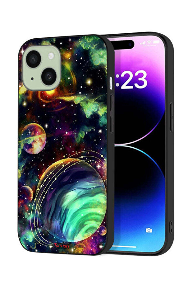 غطاء حماية لجهاز Apple iPhone 15 بتصميم الكواكب