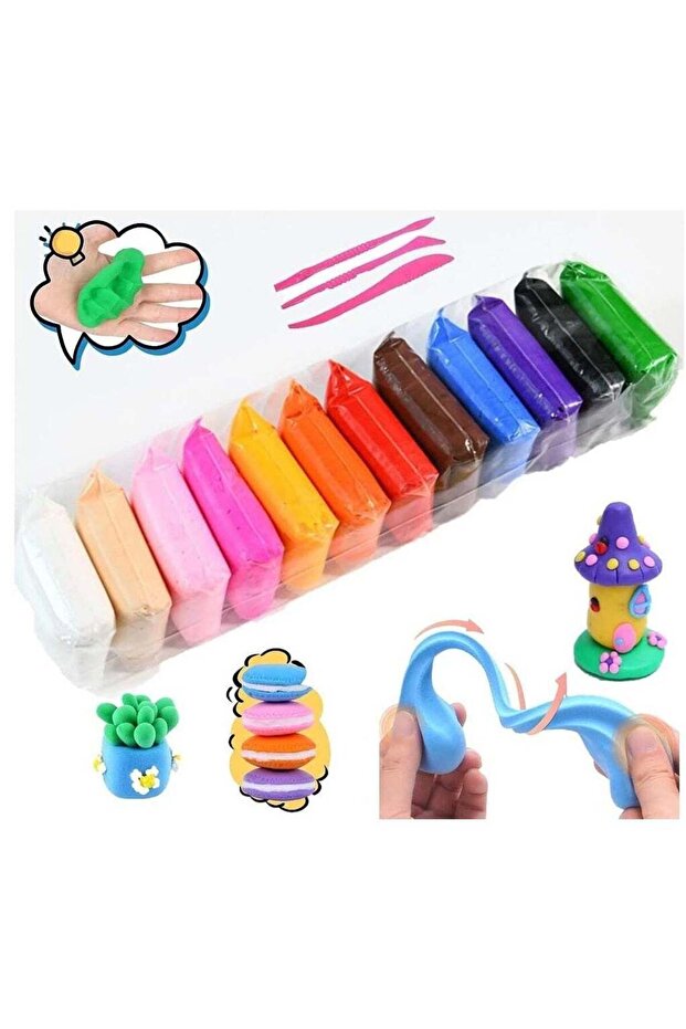 مجموعة طين رغوي ناعم DIY مكونة من 12 قطعة