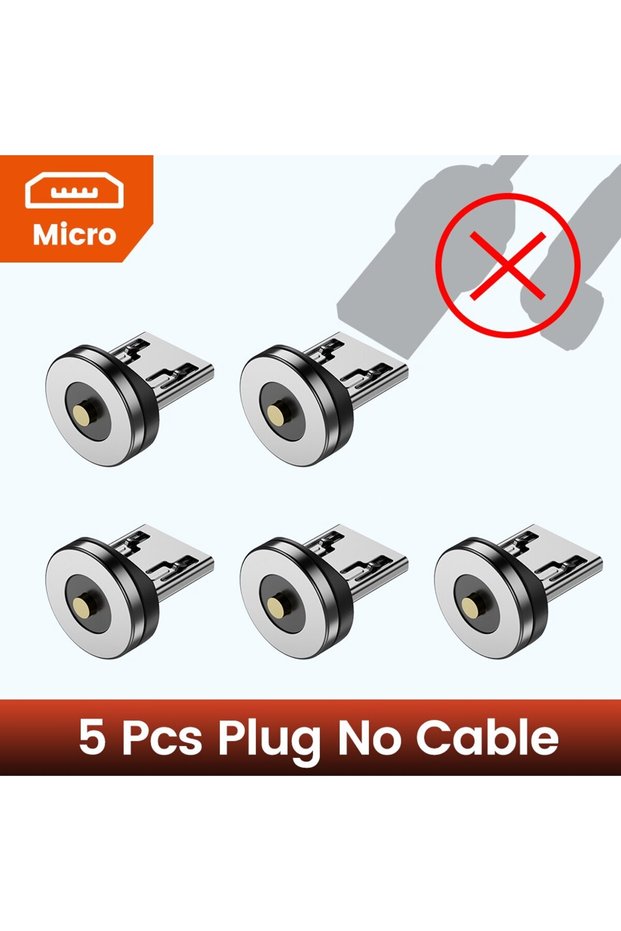 Android 5pcs Magnetic Charging Plug Cable Adapter Magnetic Micro USB Type C for Mobile Phone Mobile