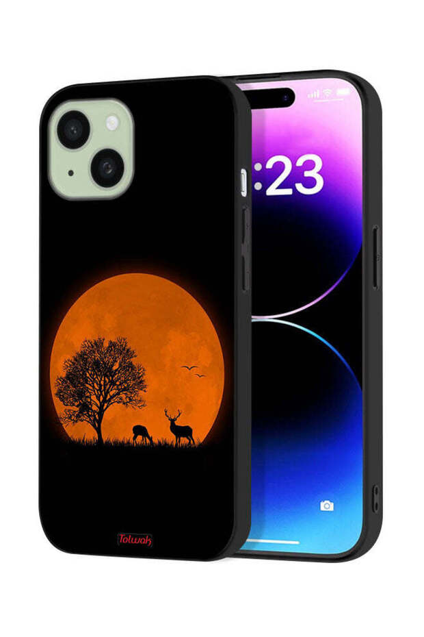 Apple iPhone 15 Protective Case Cover Evening Moon Art