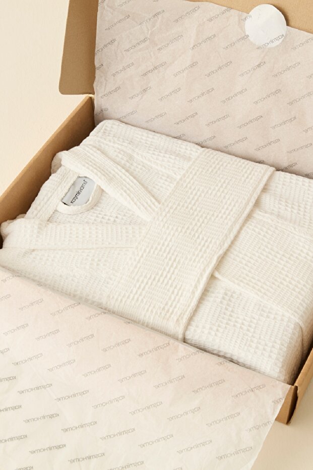 İris Waffle Bornoz Offwhite S-M - 3