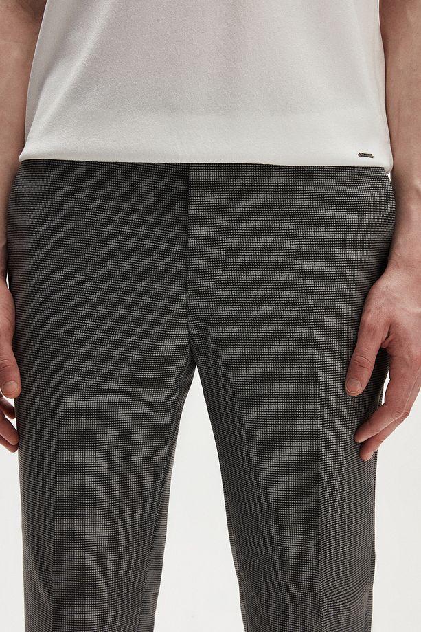 Slim Fit Antrasit Mikro Desen Kumaş Pantolon - 2