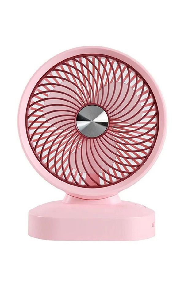 Şarjlı Masaüstü Sabit Başlıklı 3 Hız Modu Turbo Fan Soğutucu Vantilatör Pembe Zb120 - 6