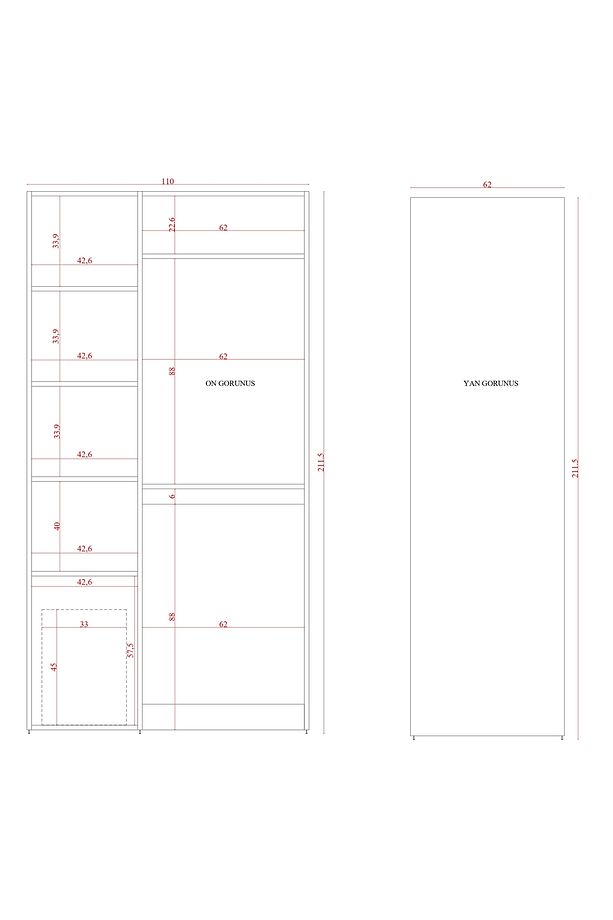 Mdf Çamaşır Makinesi Kurutma Makinesi Dolabı sepetli lake - 5