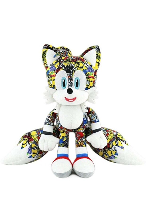 Colorful Fox-Themed Plush Toy with Comic Print Design 30Cm