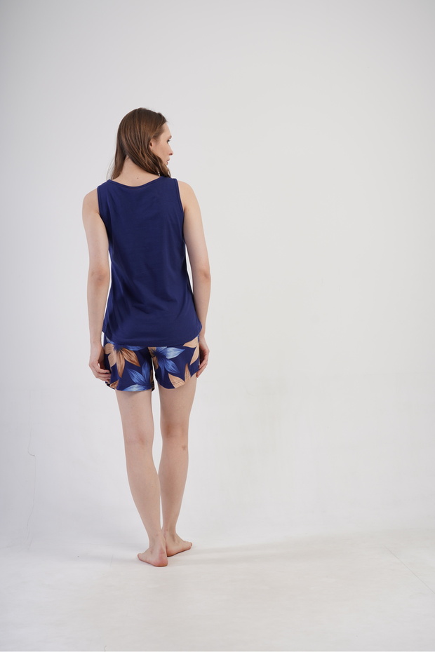 Kalın Askılı Pamuklu Şortlu Takım - 5