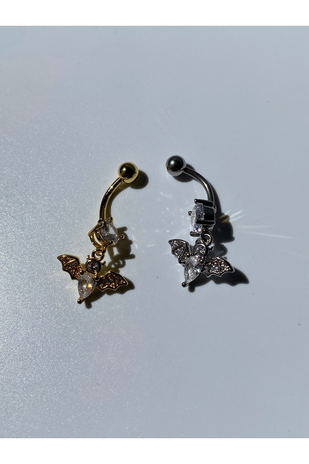 Çelik Göbek Piercing Yarasa Model - 9