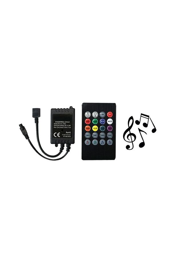 Sese Ve Müziğe Duyarlı 10 Metre RGB LED Şerit Set 12V 3 Çip Mükemmel Işık 5A Adaptör Tak Çalıştır - 8