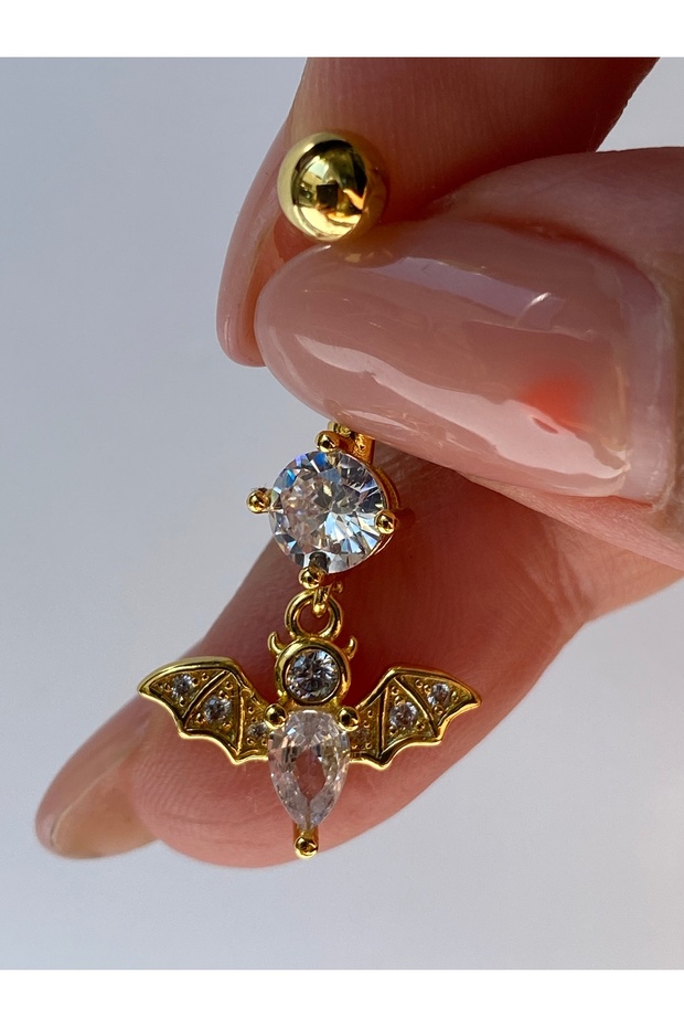 Çelik Göbek Piercing Yarasa Model - 3