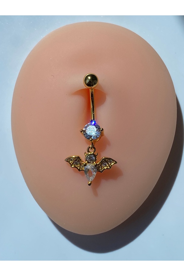 Çelik Göbek Piercing Yarasa Model - 4