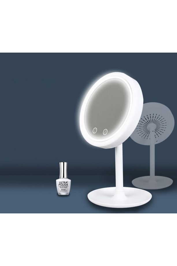 Fanlı, ışıklı, büyüteçli makyaj aynası, USB ve pilli, şık ve kullanışlı tasarım - 2