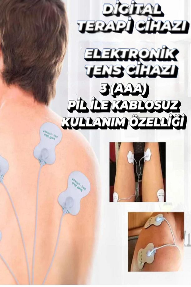 Elektronik Tens Cihazı Fizik Tedavi Dijital Portatif Tens 4 Pedli Kolay Kullanım Pilli - 2