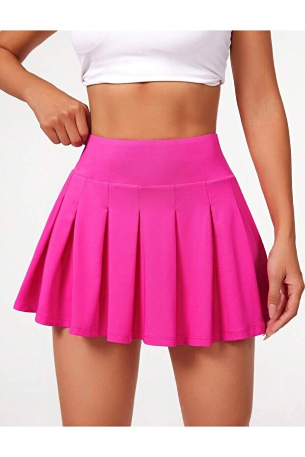Pleated high waist mini skirt