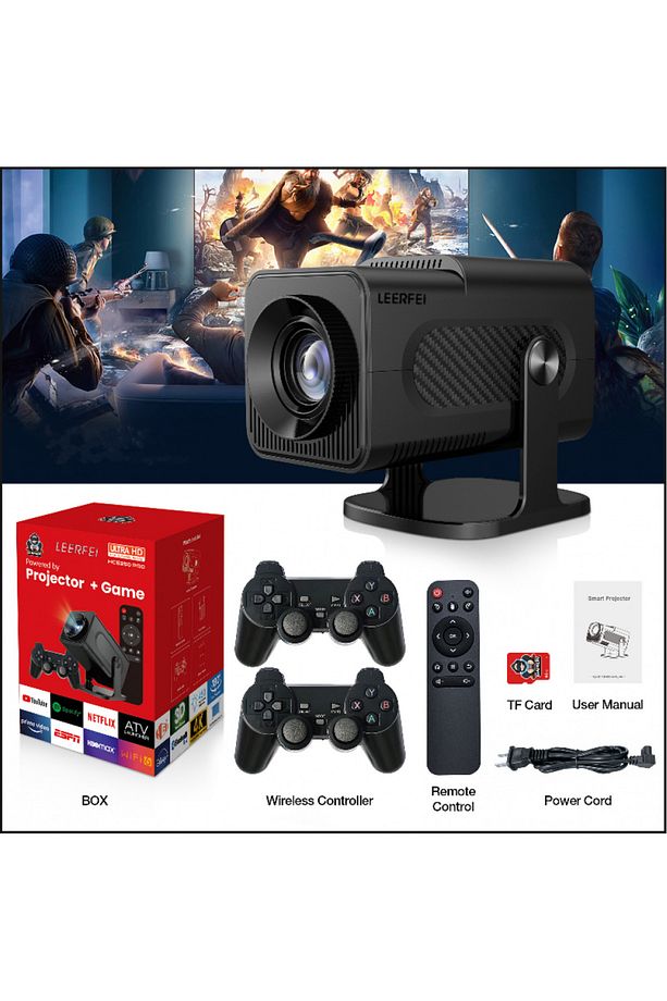 Hy320 Oyun Versiyonlu Taşınabilir Sinema Projektörü 4k 1080p Ev Sinema Bluetooth Android Projeksiyon - 2