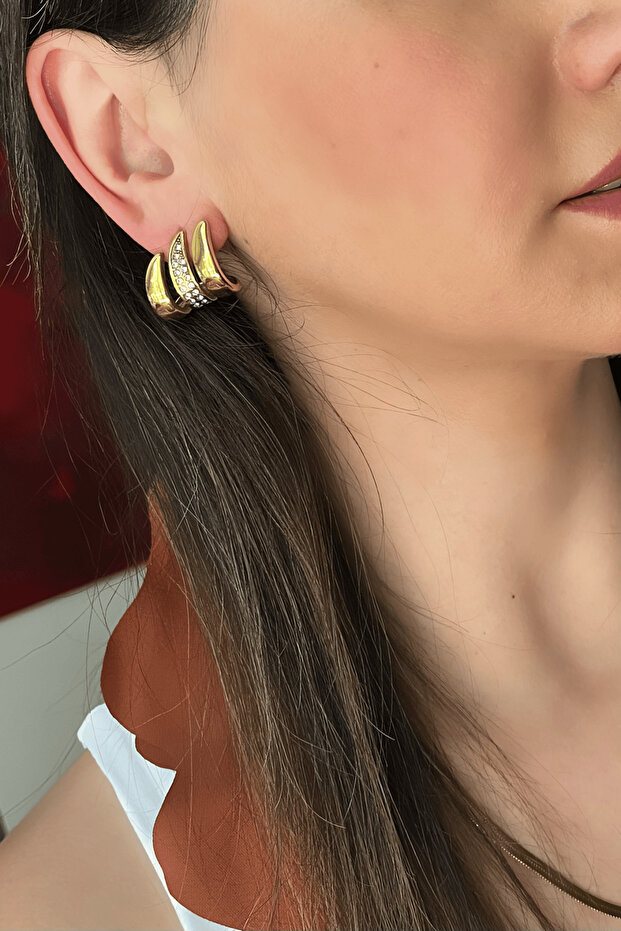 أقراط متعددة الأشكال على شكل موجة - 2