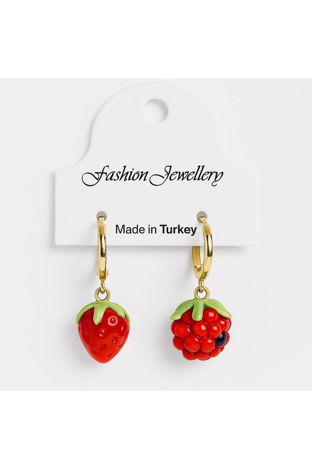 Steel Earrings Glass Strawberry Blackberry Earrings