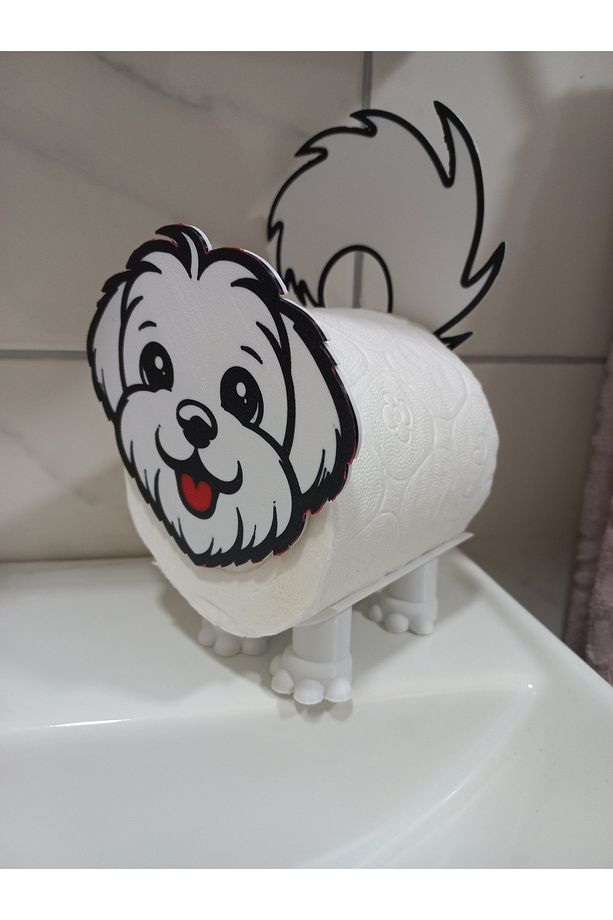 Köpek Figürlü Tuvalet Kağıdı Tutucu – Dekoratif Rulo Standı,çocuklar için,patili dost - 3