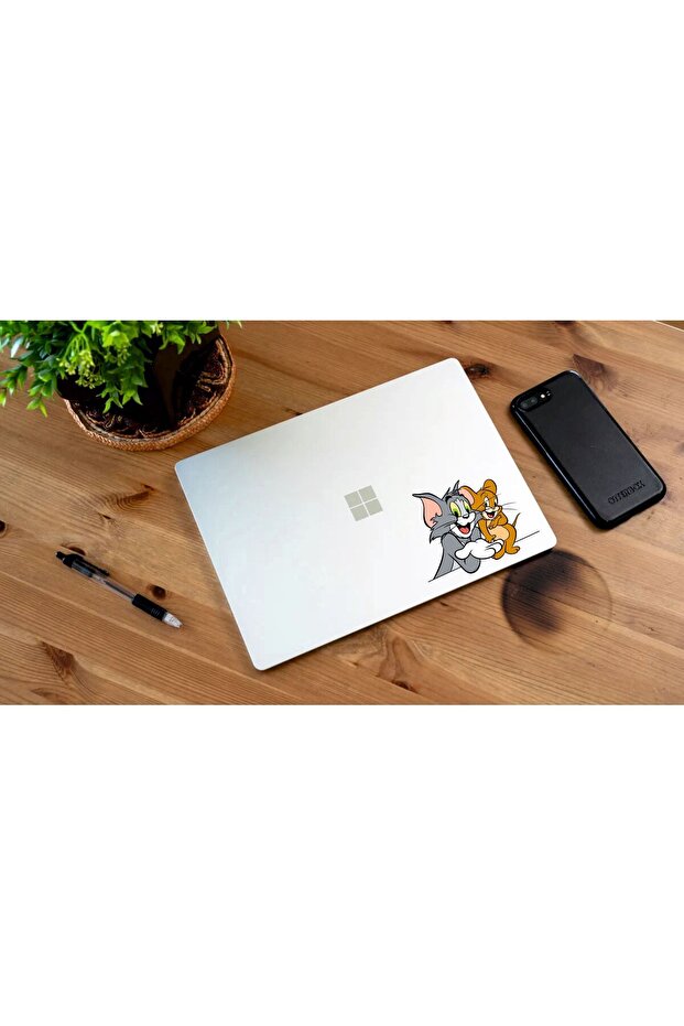 Tom and Jerry Sticker Car, Motorcycle, Helmet, Laptop, Glass Sticker 18x14 cm