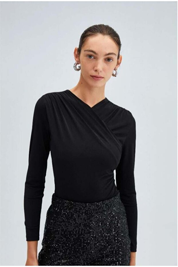 Drapeli Çıt Çıt Body Siyah - 1