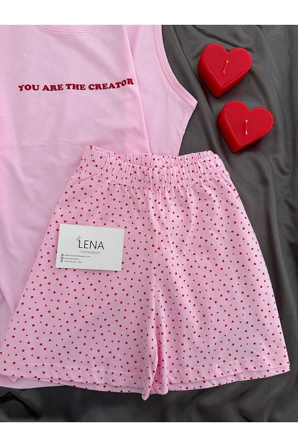 Pembe Spring Şortlu Pijama Takımı - 3