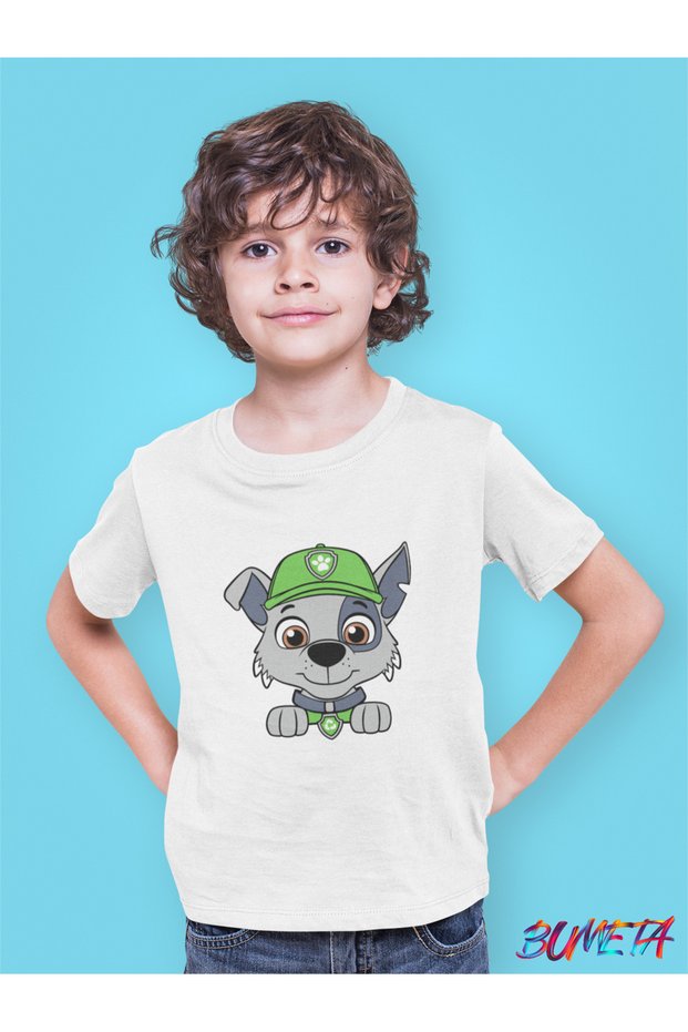 Rescuer Rocky Paw Patrol Kids T-Shirt with Green Hat T-Shirt