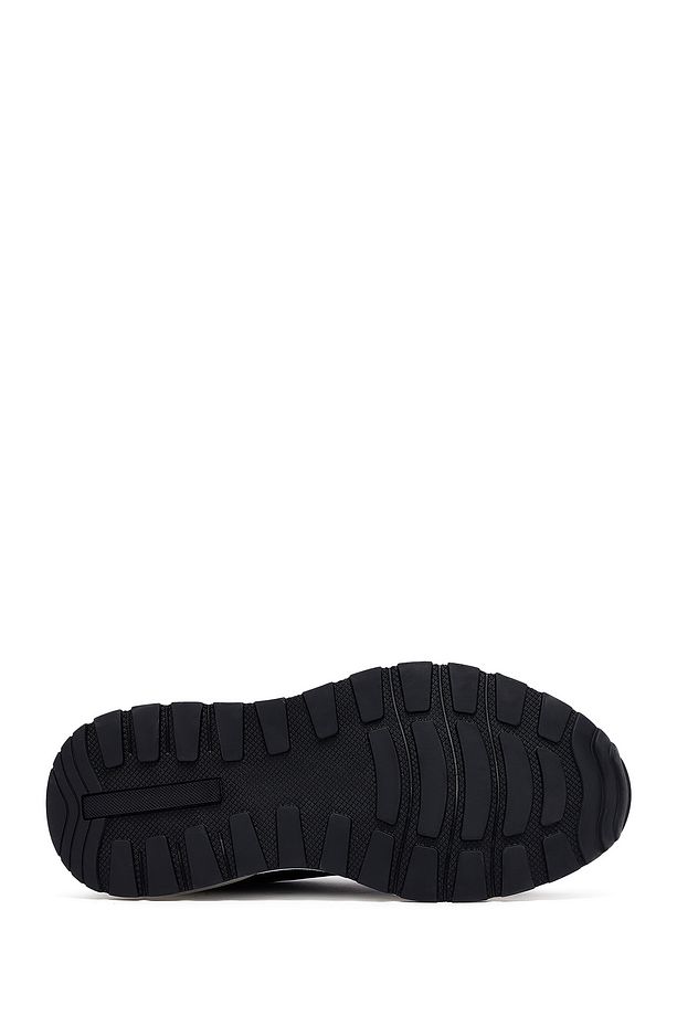 Zero Erkek Siyah Bağcıklı Kalın Tabanlı Deri Sneaker 25SFD694514 - 4